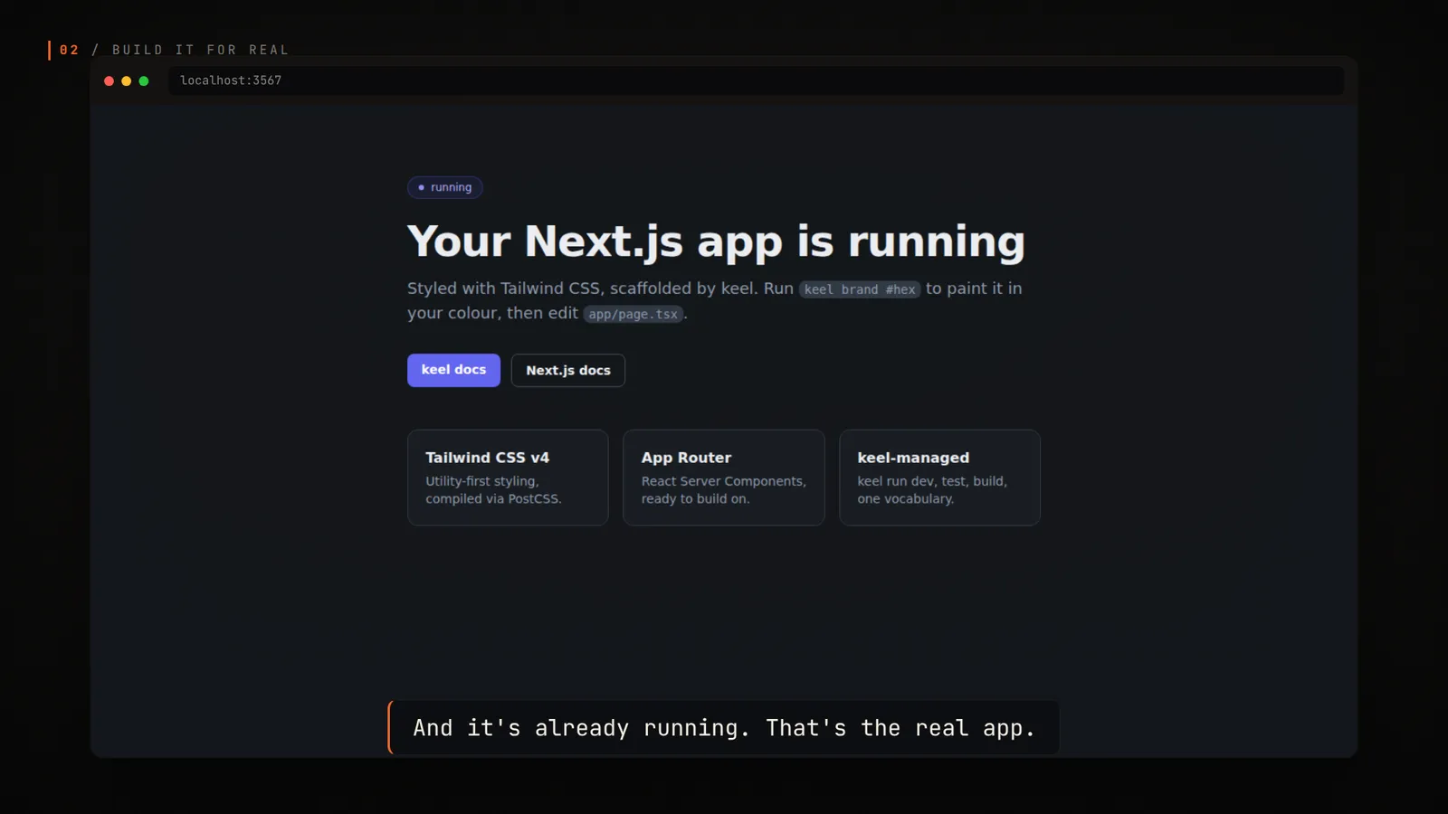 keel planning a Laravel stack in the terminal